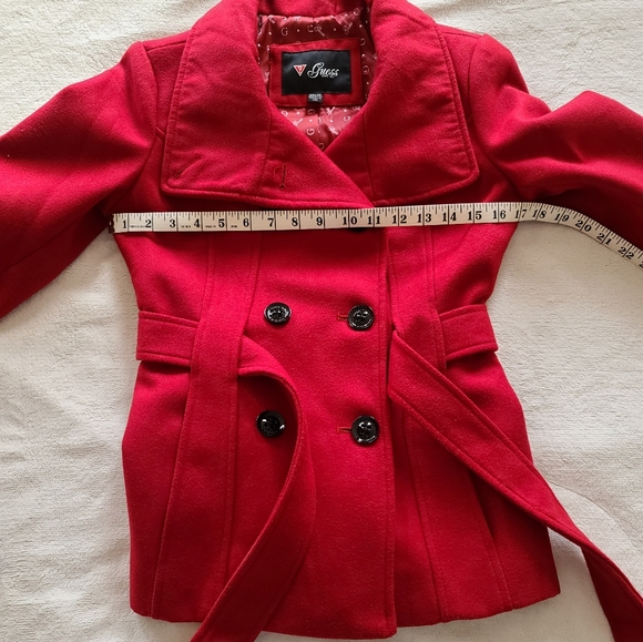Guess Wool-Blend Coat, XSmall, Red. - Picture 5 of 6